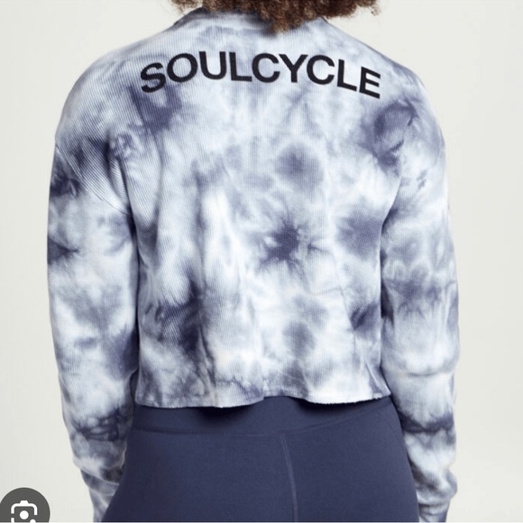 Soulcycle Julie Cropped Tie Dye Waffle Knit Top - Picture 1 of 6